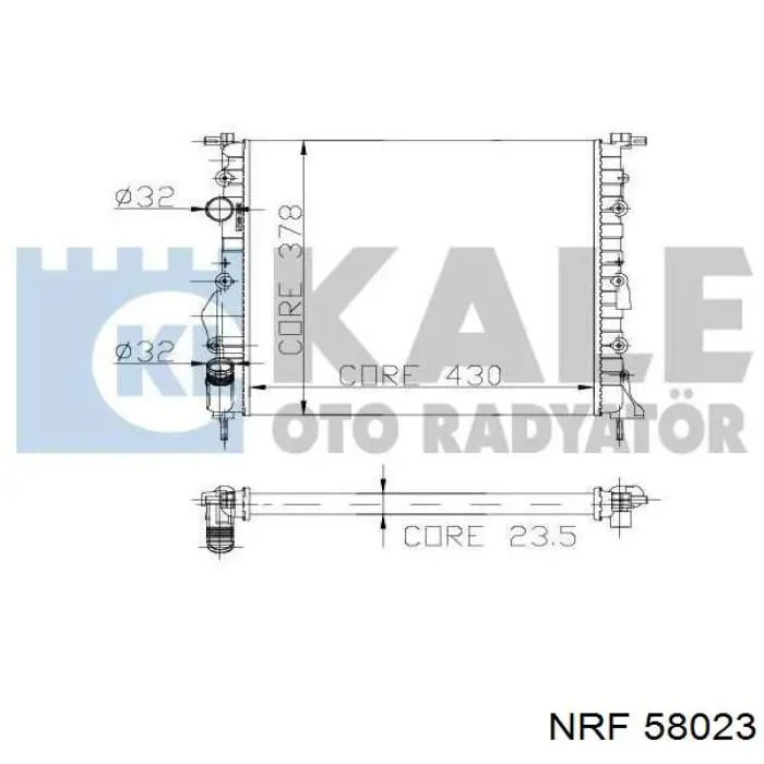 Радиатор охлаждения двигателя NRF 58023 цена, от 37.45 USD