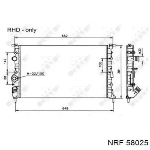 Radiador refrigeración del motor 58025 NRF