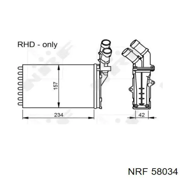 58034 NRF радиатор печки