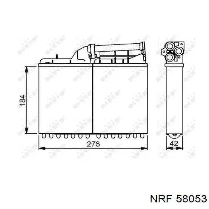 Radiador de calefacción 58053 NRF