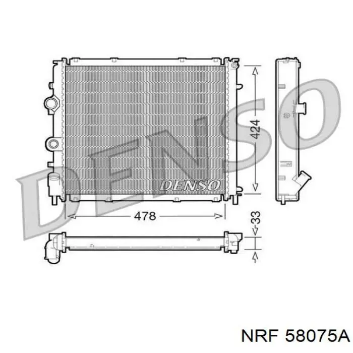 Купить 58075A NRF Радиатор водяной