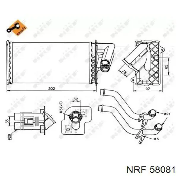 58081 NRF радиатор печки