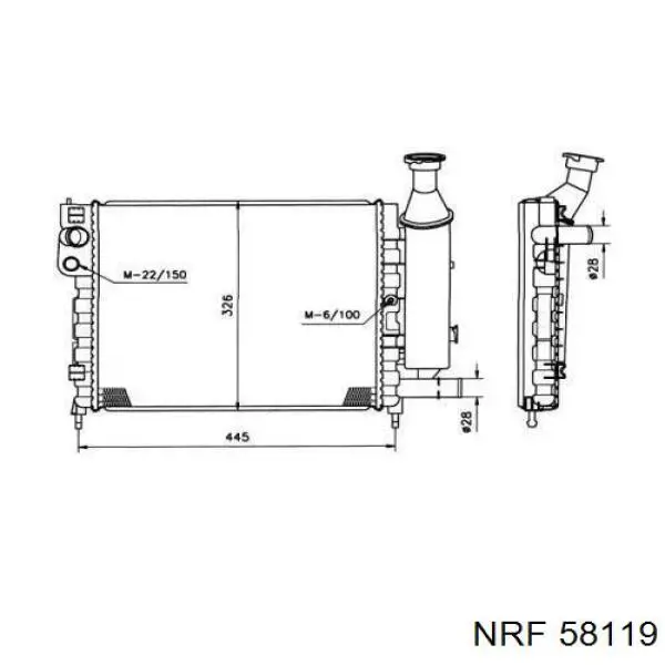 Радиатор 58119 NRF