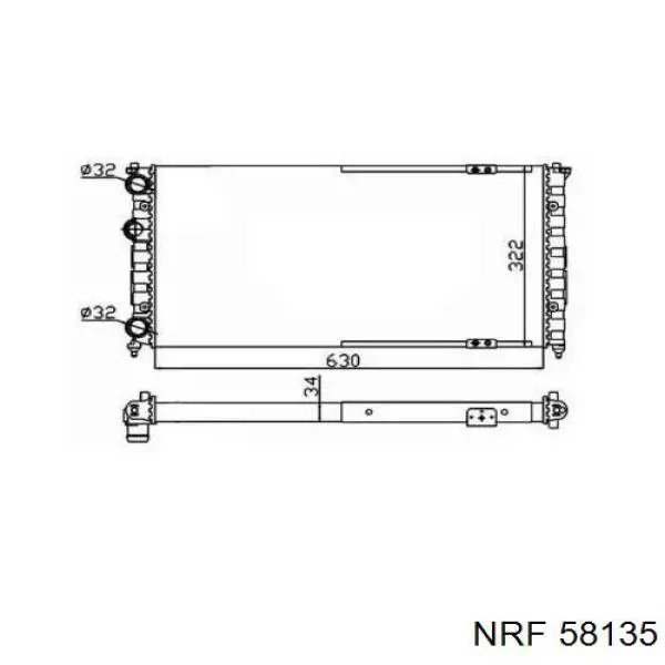 Radiador refrigeración del motor 58135 NRF