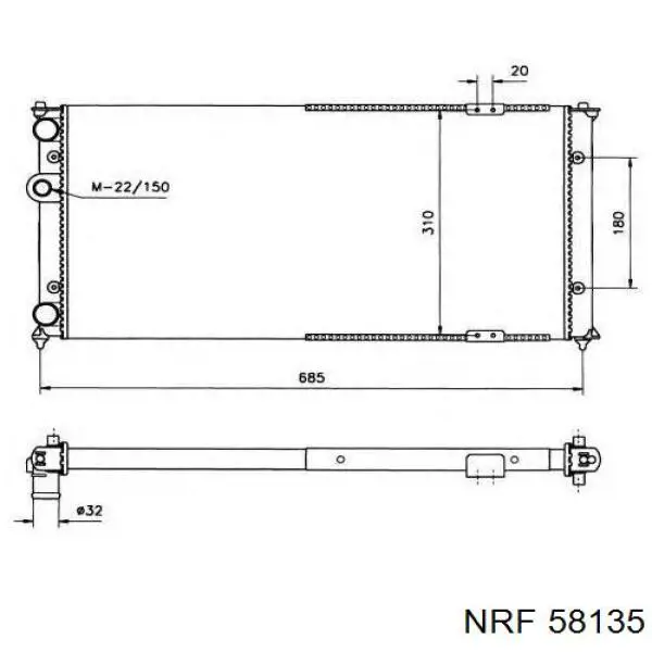 Радиатор охлаждения двигателя NRF 58135 цена, от 47.10 USD