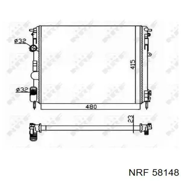 Radiador refrigeración del motor 58148 NRF