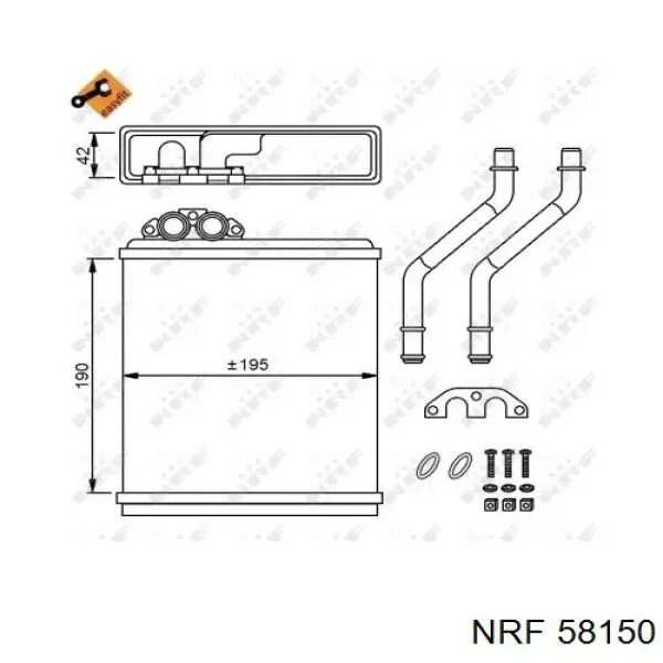 Radiador de calefacción 58150 NRF