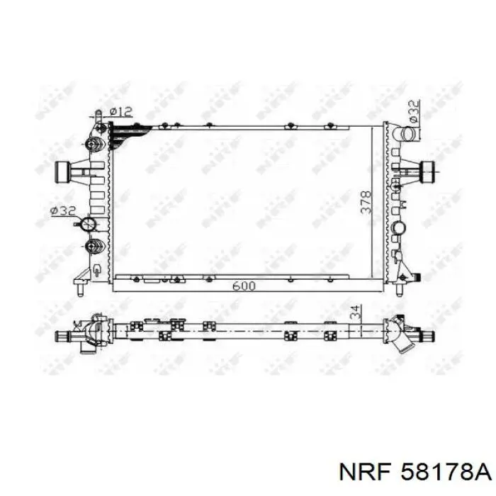 Радиатор охлаждения двигателя NRF 58178A цена, от 74.65 USD