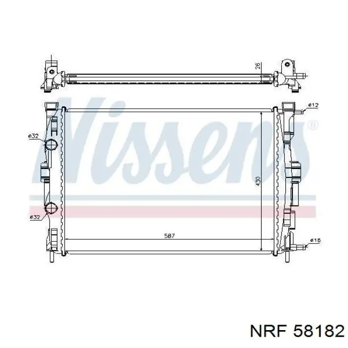 Радиатор охлаждения двигателя NRF 58182 цена, от 65.35 USD