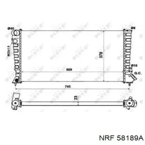 58189A NRF radiador de esfriamento de motor