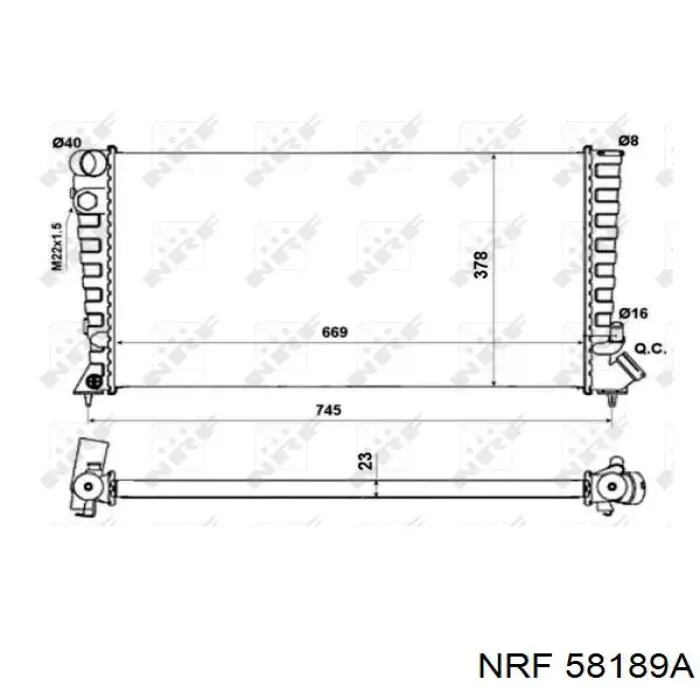 Купить 58189A NRF Радиатор водяной