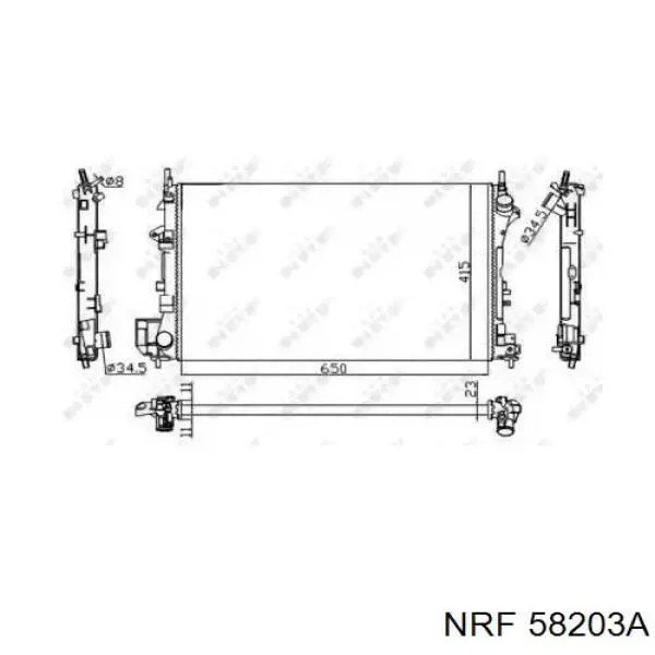 Radiador refrigeración del motor 58203A NRF