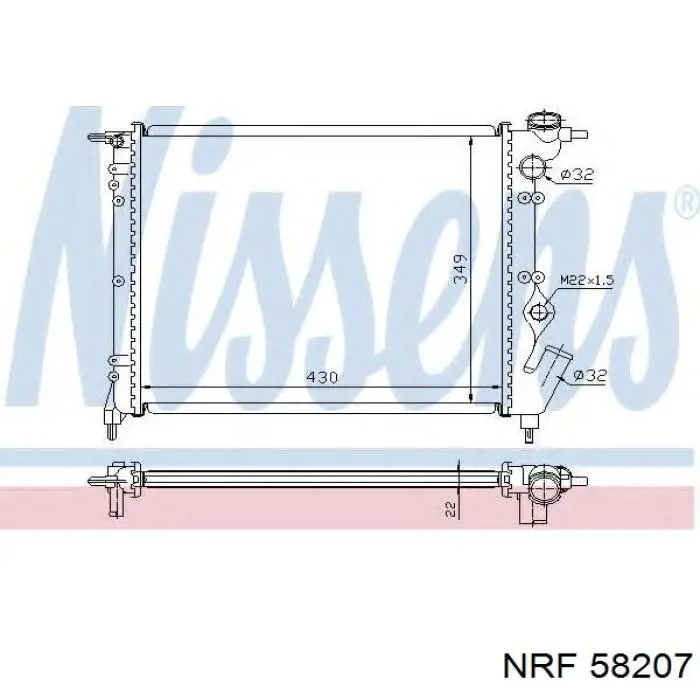 Радиатор охлаждения двигателя NRF 58207 цена, от 48.95 USD