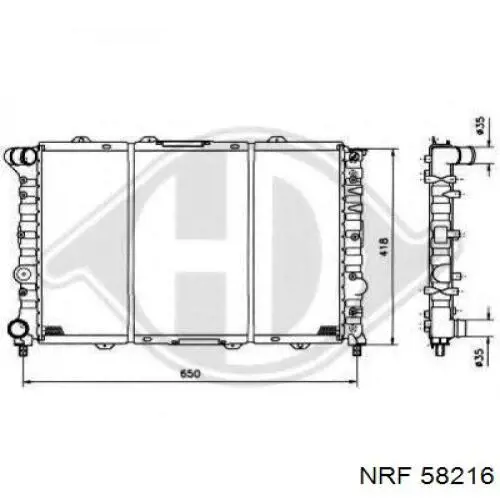Радиатор охлаждения двигателя NRF 58216 цена, от 68.29 USD
