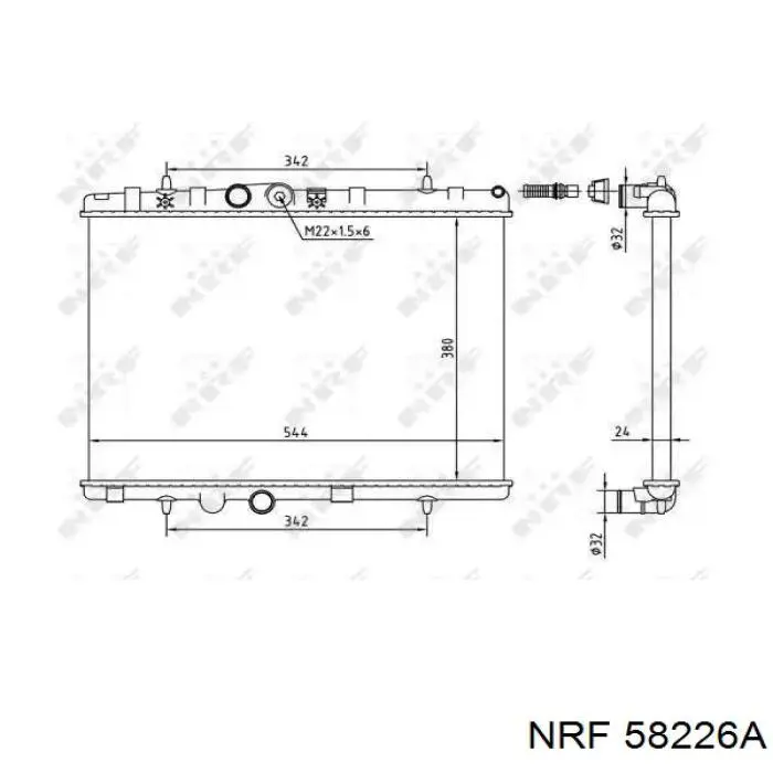 58226A NRF radiador de esfriamento de motor