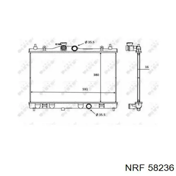 58236 NRF radiador de esfriamento de motor