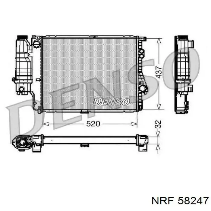 Купить 58247 NRF Радиатор водяной