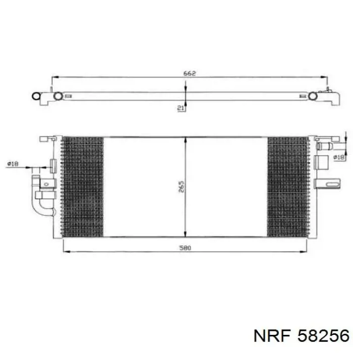Radiador, refrigeración del motor adicional 58256 NRF