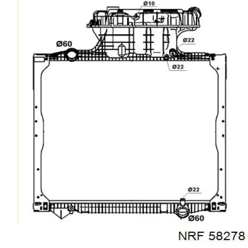 Radiador refrigeración del motor 58278 NRF