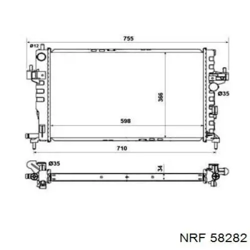 Купить 58282 NRF Радиатор водяной