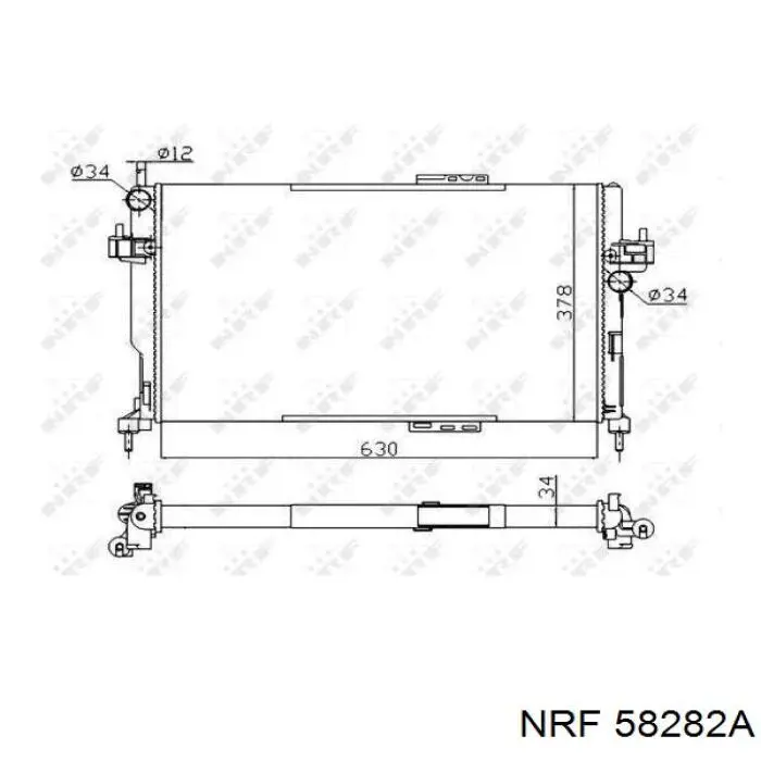 Radiador refrigeración del motor 58282A NRF