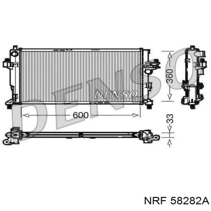 Радиатор охлаждения двигателя NRF 58282A цена, от 72.83 USD