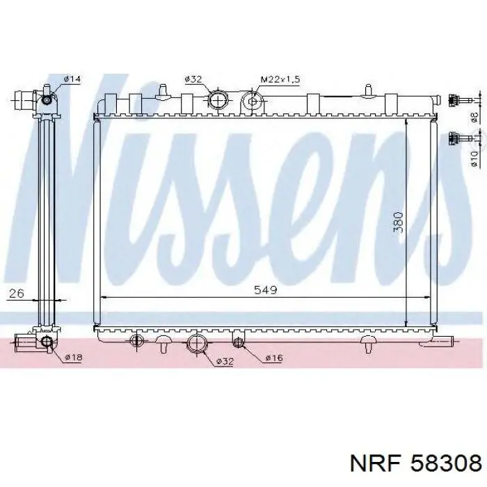 Радиатор охлаждения двигателя NRF 58308 цена, от 77.57 USD