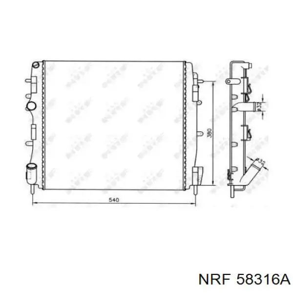 Радиатор охлаждения двигателя NRF 58316A цена, от 68.90 USD