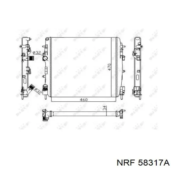 58317A NRF radiador de esfriamento de motor