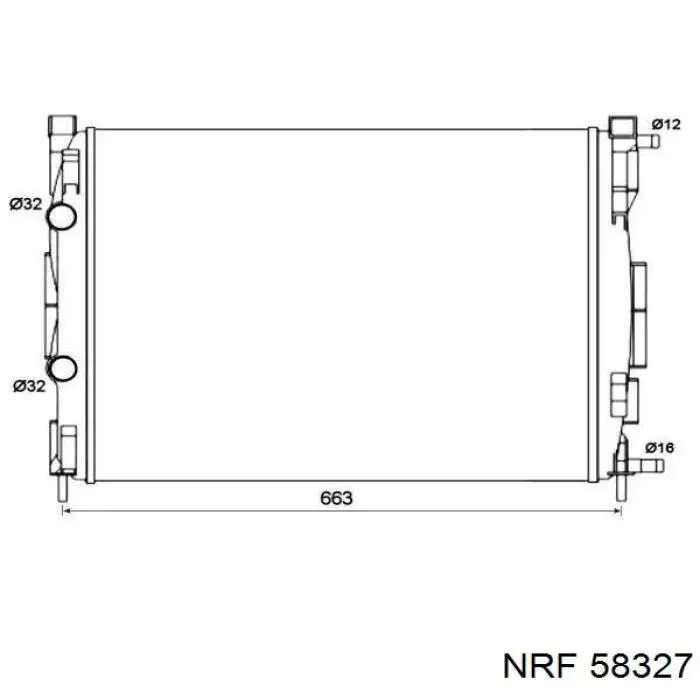 Radiador refrigeración del motor 58327 NRF