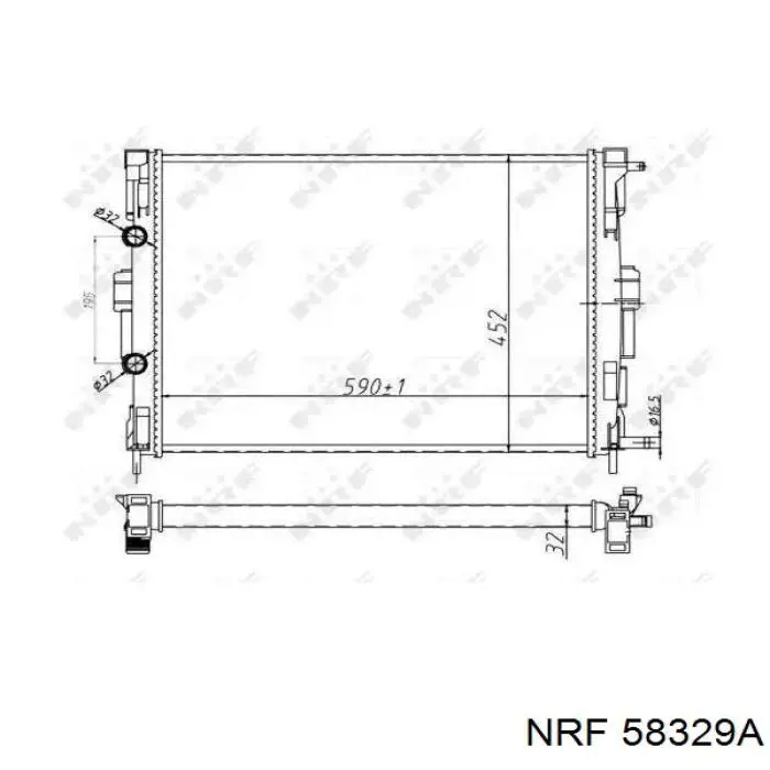 58329A NRF radiador de esfriamento de motor