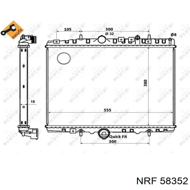 Радиатор охлаждения двигателя NRF 58352 цена, от 79.97 USD