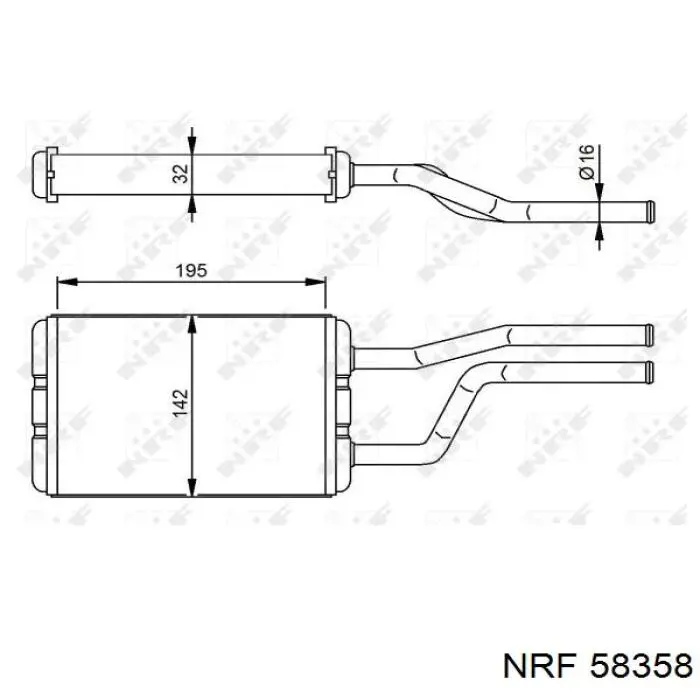 Radiador de calefacción 58358 NRF