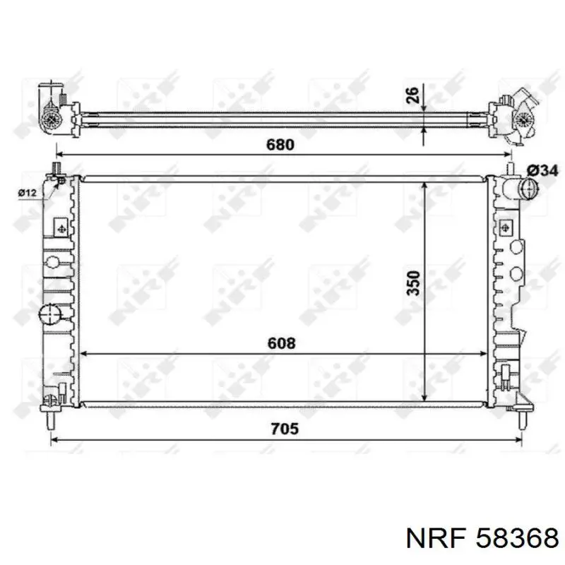 Радиатор 58368 NRF