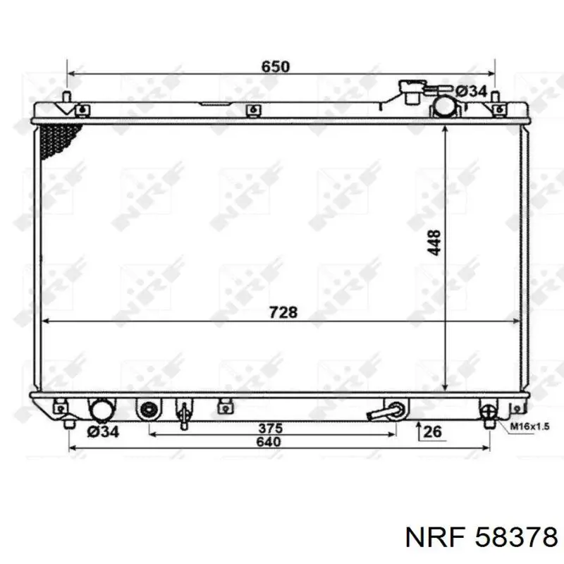 Radiador refrigeración del motor 58378 NRF