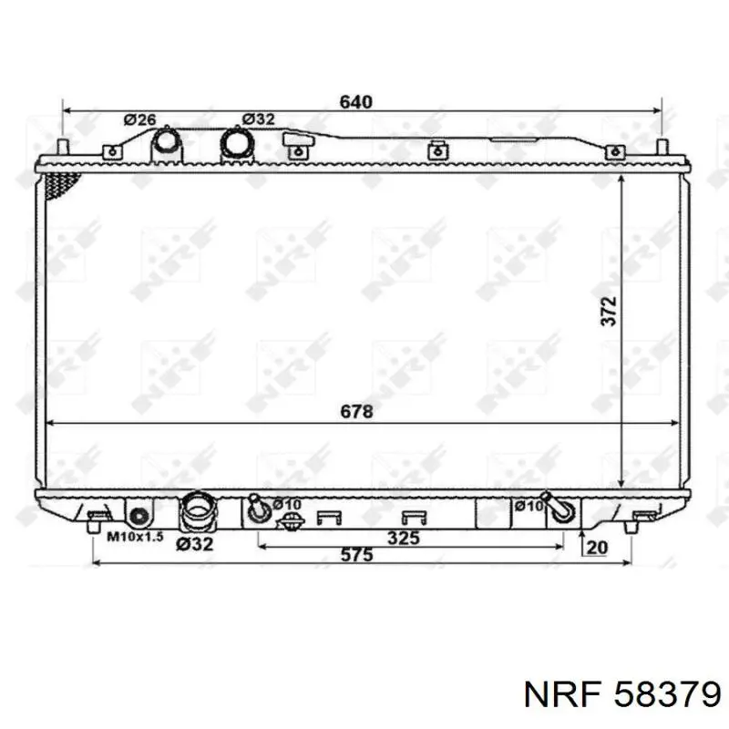 Radiador refrigeración del motor 58379 NRF