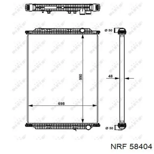 Радиатор охлаждения двигателя NRF 58404 цена, от 367.58 USD