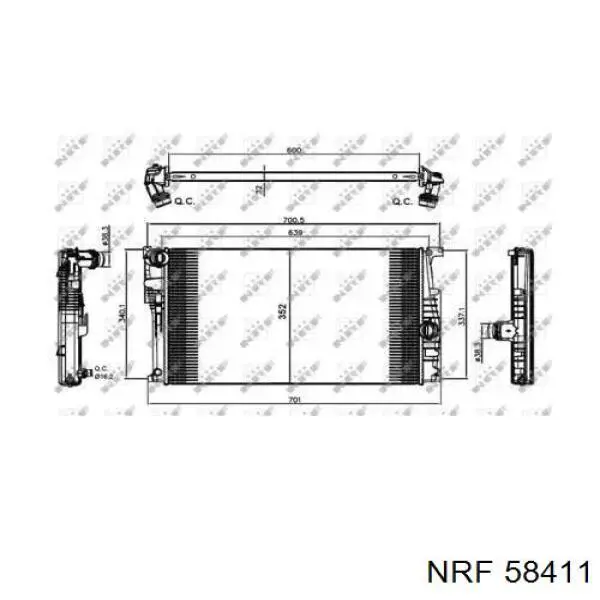 Радиатор 58411 NRF