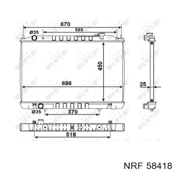 Купить 58418 NRF Радиатор водяной