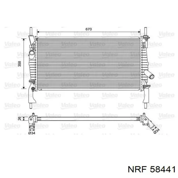 Купить 58441 NRF Радиатор водяной