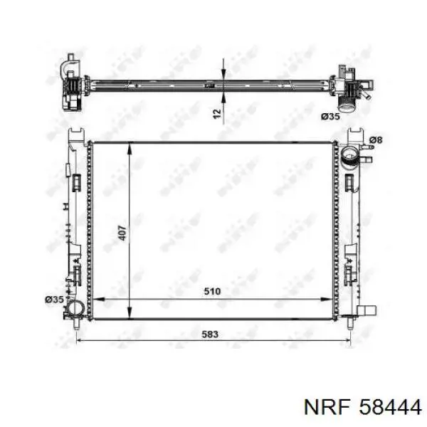 58444 NRF radiador de esfriamento de motor