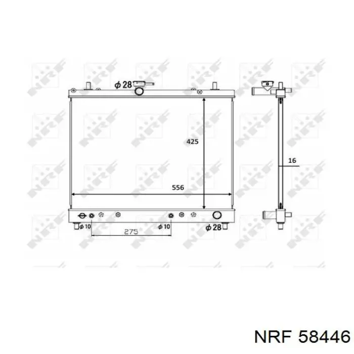 Радиатор охлаждения двигателя NRF 58446 цена, от 133.60 USD
