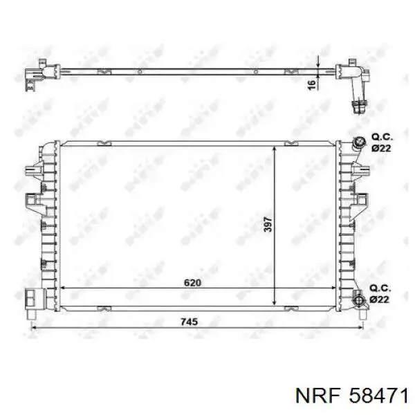 Радиатор охлаждения двигателя дополнительный NRF 58471