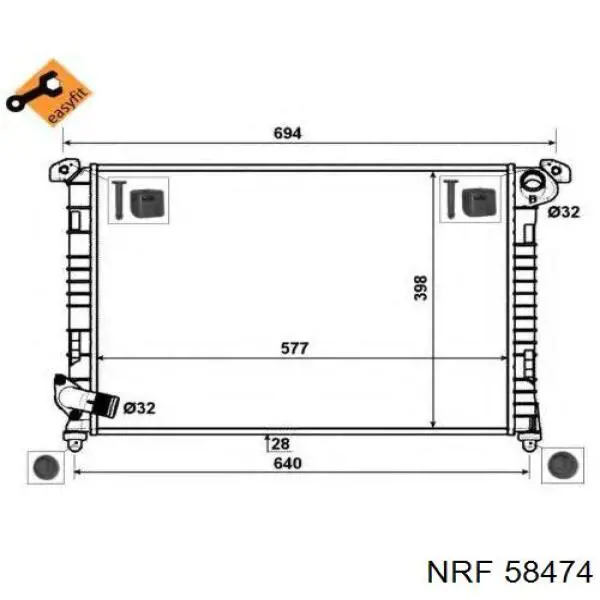 Радиатор охлаждения двигателя NRF 58474 цена, от 144.52 USD