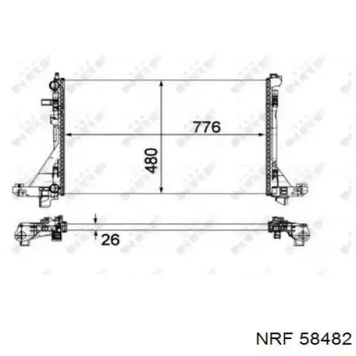 Радиатор охлаждения двигателя NRF 58482 цена, от 146.58 USD