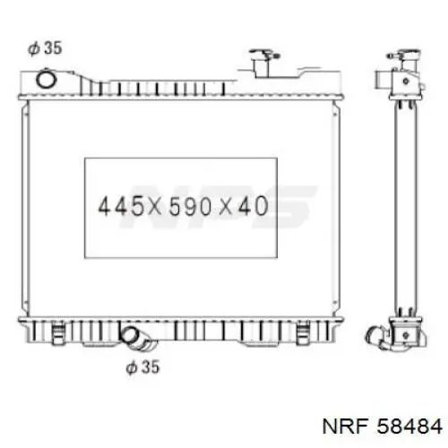 Radiador refrigeración del motor 58484 NRF
