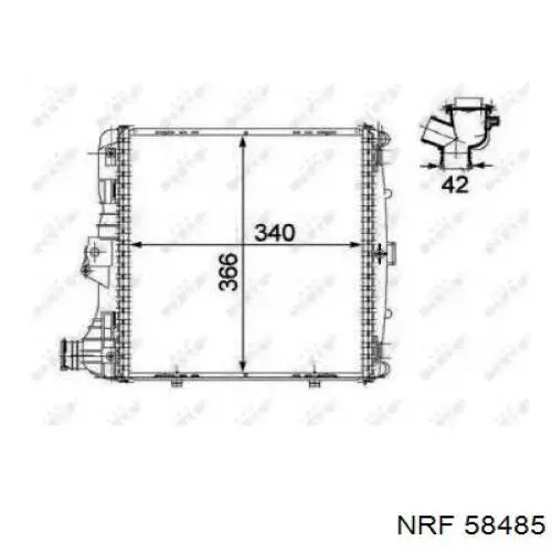 58485 NRF Радиатор охлаждения двигателя левый