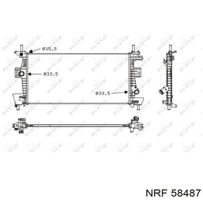 Radiador refrigeración del motor 58487 NRF