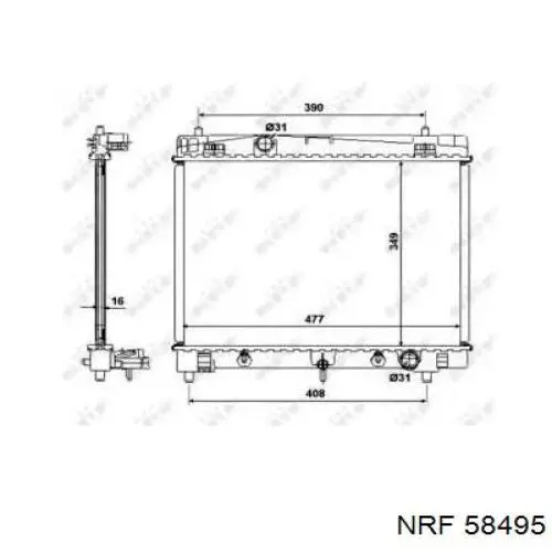 Радиатор 58495 NRF