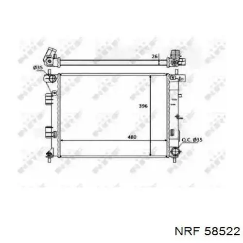 58522 NRF radiador de esfriamento de motor